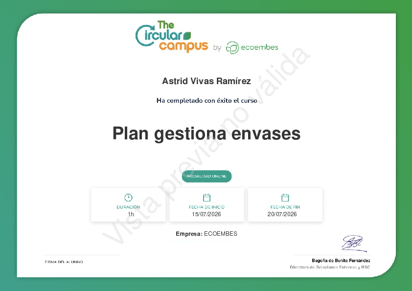 Certificado de Astrid Vivas Ramírez